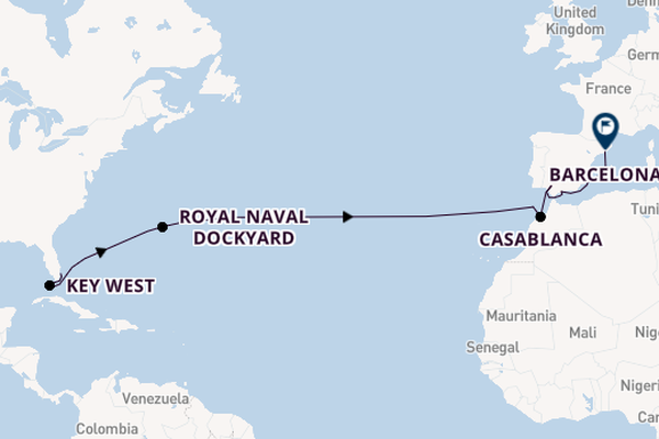 Transatlantic from Fort Lauderdale (Port Everglades), Florida, USA with the Celebrity Eclipse