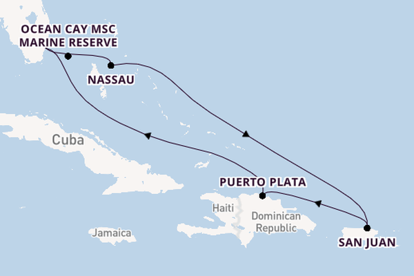 Caribbean vanaf Miami, Verenigde Staten met de MSC Seascape 