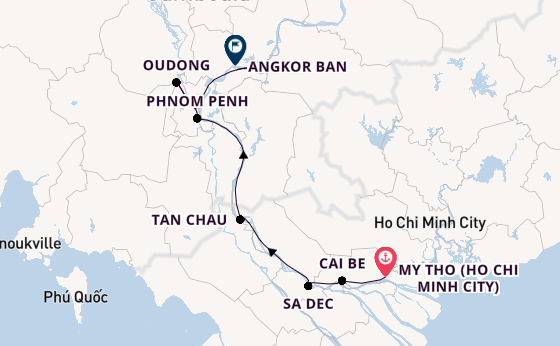 Southeast Asia from My Tho (Ho Chi Minh City), Vietnam with the AmaDara