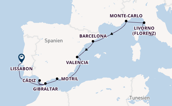 Westliches Mittelmeer ab Civitavecchia (Rom), Italien auf der Vista