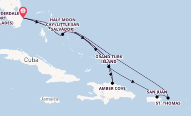 Caribbean from Fort Lauderdale (Port Everglades), Florida, USA with the Nieuw Statendam