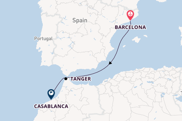 Noord-Afrika vanaf Barcelona, Spanje met de EXPLORA II