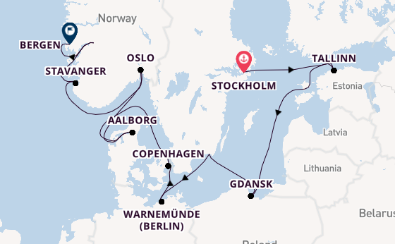Norway from Stockholm, Sweden with the Viking Sky