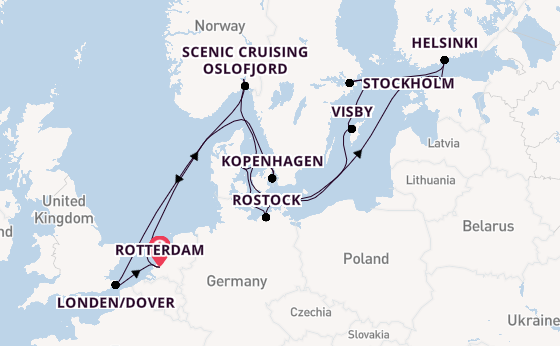Engeland vanaf Rotterdam, Nederland met de Nieuw Statendam
