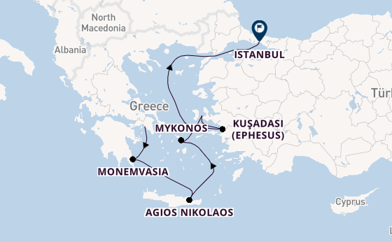 Eastern Mediterranean from Athens (Piraeus), Greece with the Seabourn Ovation 