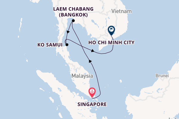 Southeast Asia from Singapore, Singapore with the Azamara Quest