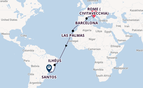 Transatlantic from Rome (Civitavecchia), Italy with the MSC Divina