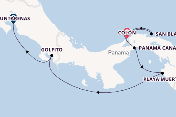 Central America from Colón, Panama with the Le Laperouse 
