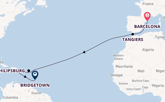 Caribbean from Barcelona, Spain with the MSC Opera