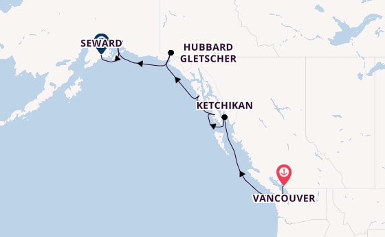 Alaska ab Vancouver, Kanada auf der Explora III