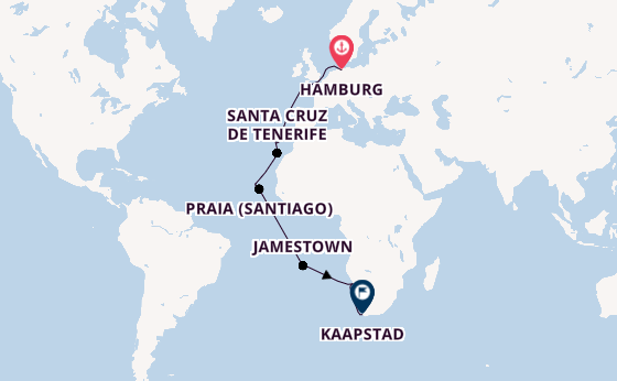 Portugal vanaf Hamburg, Duitsland met de Artania