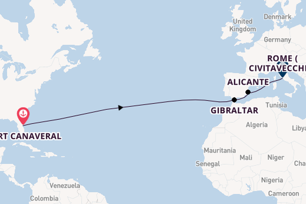 Transatlantic from Port Canaveral, Florida, USA with the Norwegian Epic