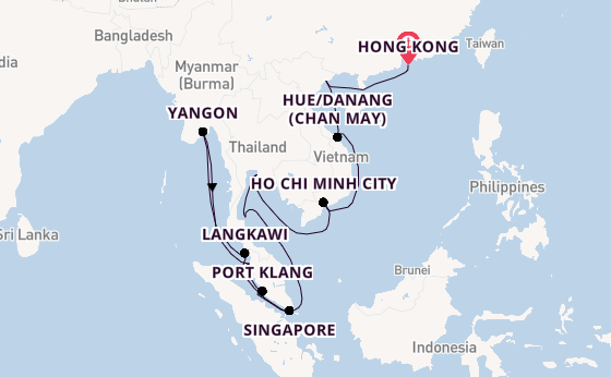 Southeast Asia from Hong Kong, China with the Azamara Pursuit
