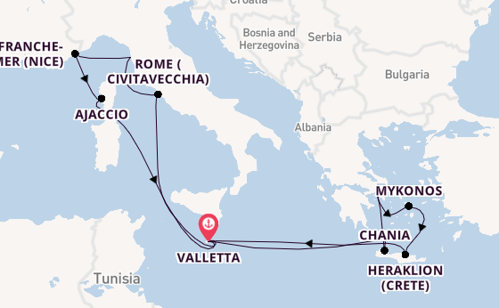 Mediterranean Sea from Valletta, Malta with the Azura