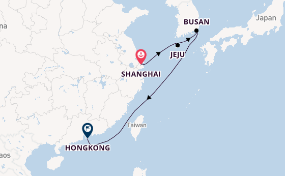 China vanaf Shanghai, China met de Spectrum of the Seas
