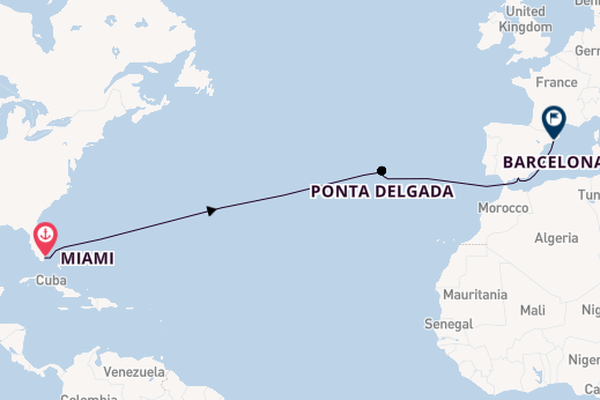 Transatlantic from Miami, Florida, USA with the Norwegian Jewel