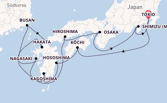 Japan ab Tokio, Japan auf der Seabourn Encore