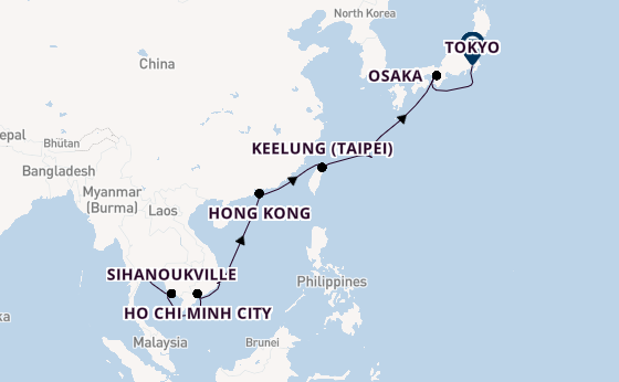 South East Asia from Laem Chabang (Bangkok), Thailand with the Seven Seas Explorer