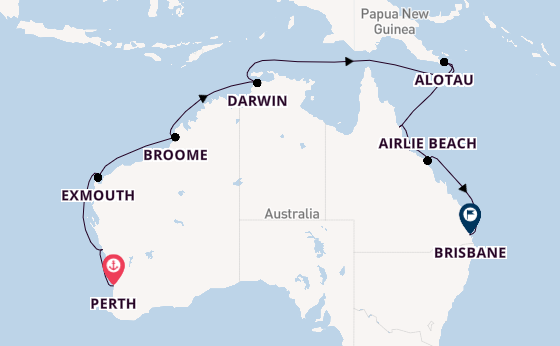 Australië vanaf Perth, Australië met de Seabourn Quest