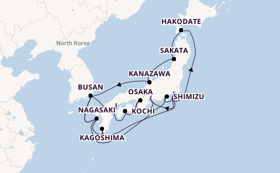 Japan vanaf Tokio, Japan met de Sapphire Princess
