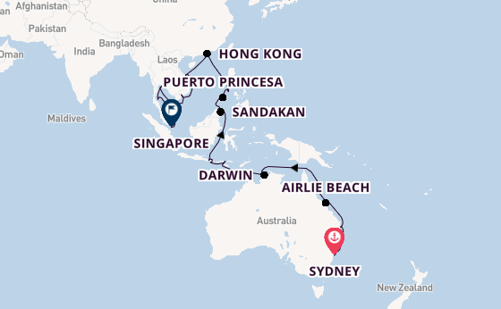 South East Asia from Sydney, Australia with the Azamara Onward