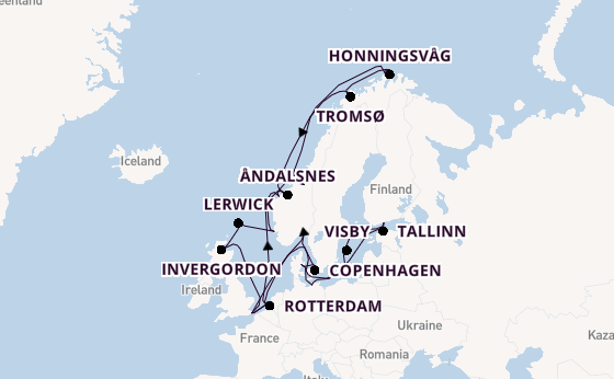Norway from London (Dover), England, United Kingdom with the Nieuw Statendam