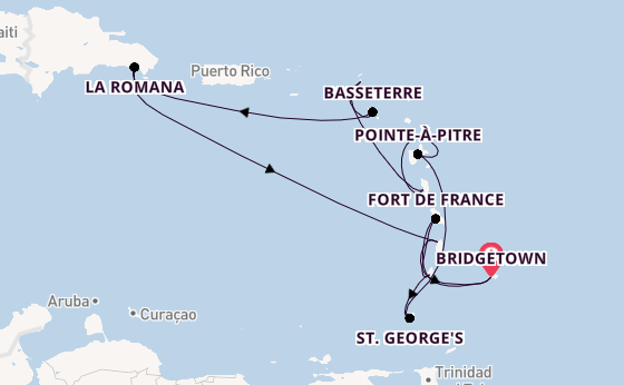 Zuidelijke Caraïben vanaf Bridgetown met de Mein Schiff 2 