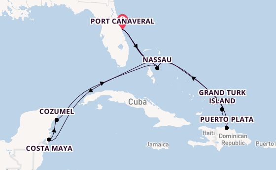 Caribbean from Port Canaveral, Florida, USA with the MSC World Atlantic