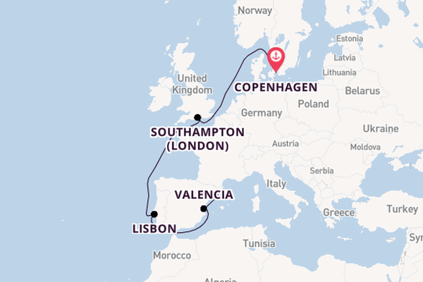 Western Mediterranean from Copenhagen, Denmark with the MSC Euribia