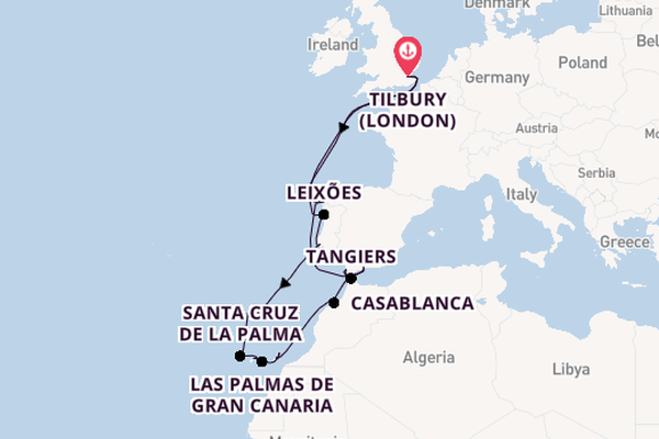 Expedition with Ambassador Cruise Line from Tilbury (London)