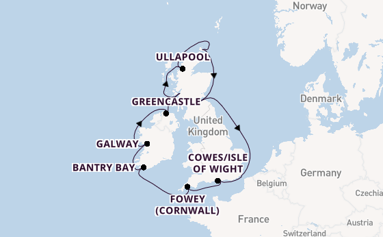 British Isles from London (Dover), England, United Kingdom with the Seabourn Quest