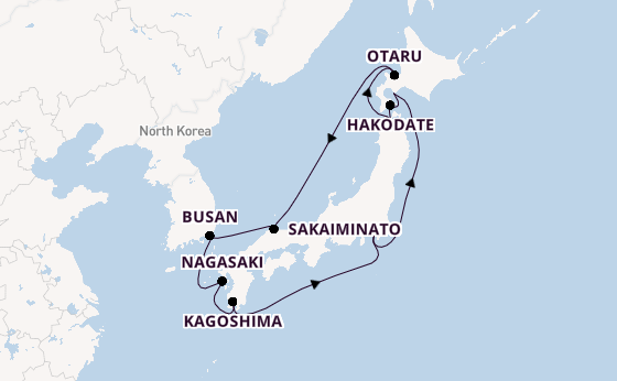 Japan vanaf Tokio, Japan met de Diamond Princess