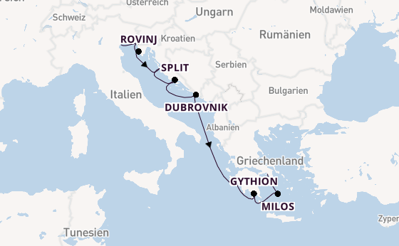 Östliches Mittelmeer ab Venedig, Italien auf der Silver Nova