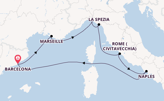 Western Mediterranean from Barcelona, Spain with the Celebrity Xcel
