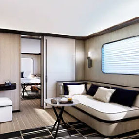 Come aboard the undefined and discover one of 18 cabin categories on a total of 4 decks that can accommodate 64 passengers. Choose your dream cabin and feel at home on board the undefined!