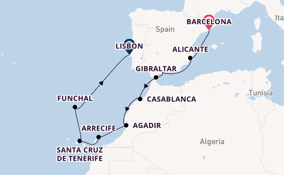 Western Mediterranean from Barcelona, Spain with the Seven Seas Navigator