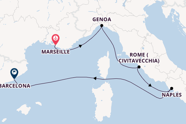 Western Mediterranean from Marseille, France with the MSC Fantasia