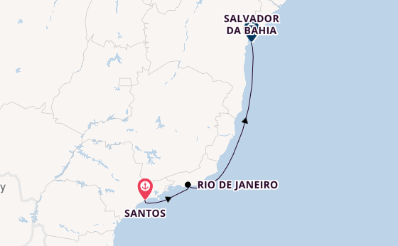 Brazil from Santos, Brazil with the MSC Virtuosa