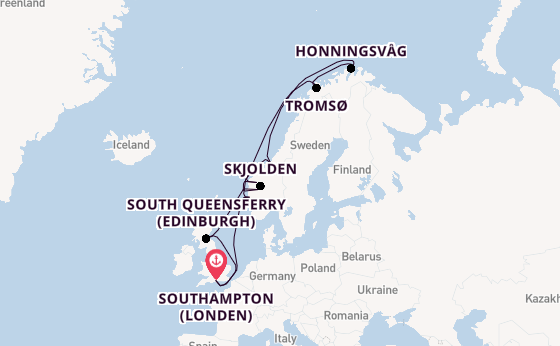 Noorwegen vanaf Southampton (Londen), Engeland met de Sky Princess