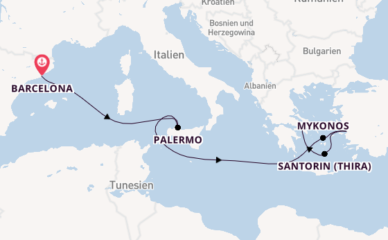 Mittelmeer ab Barcelona, Spanien auf der Explorer of the Seas