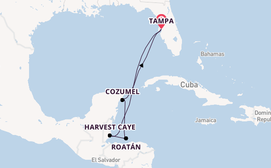Western Caribbean from Tampa, Florida, USA with the Norwegian Gem
