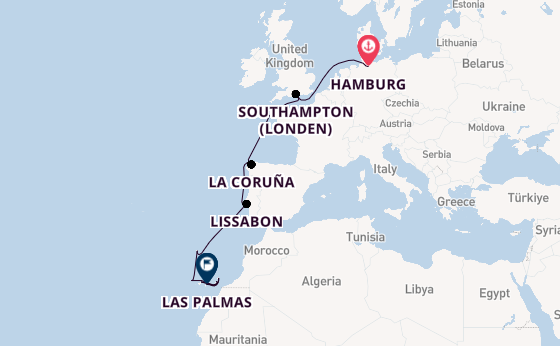 Canarische Eilanden vanaf Hamburg, Duitsland met de Mein Schiff Relax