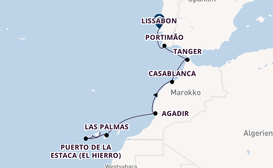 Kanarische Inseln ab Santa Cruz de Tenerife, Spanien auf der EUROPA 2