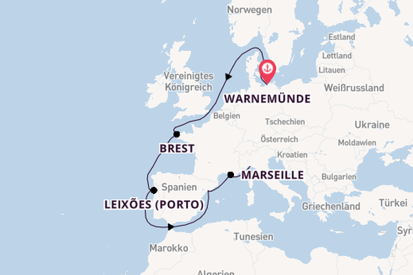 Westliches Mittelmeer ab Warnemünde, Deutschland auf der MSC Magnifica