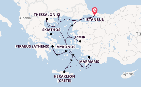 Eastern Mediterranean from Istanbul, Turkey with the Seven Seas Splendor