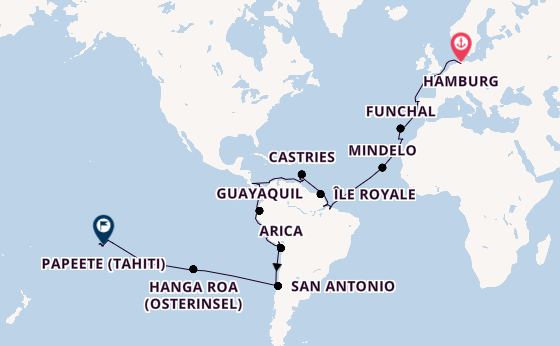 Transatlantik ab Hamburg auf der VASCO DA GAMA