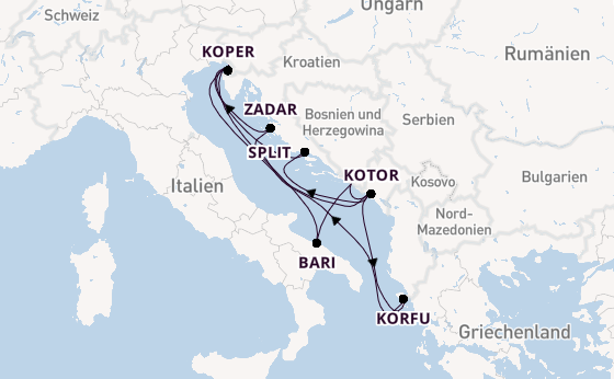 Mittelmeer ab Triest auf der Mein Schiff 4