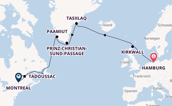 Transatlantik ab Hamburg auf der EUROPA