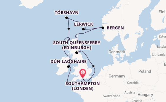 Britse Eilanden vanaf Southampton (Londen), Engeland met de Seven Seas Grandeur