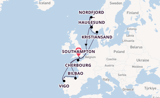 Norway from Southampton, England with the Arvia